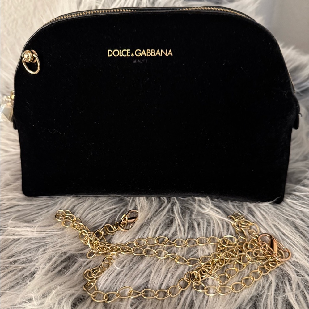Dolce & Gabbana Black Pouch with Gold Zipper - Picture 2 of 12